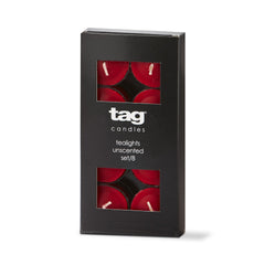 Color Studio Tealight Candles, Set of 8, Red