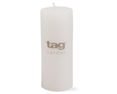 2" x 5" White Chapel Candle -Tag