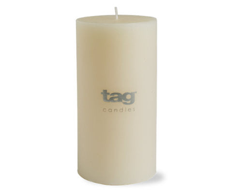3" x 6" Ivory Chapel Candle -Tag