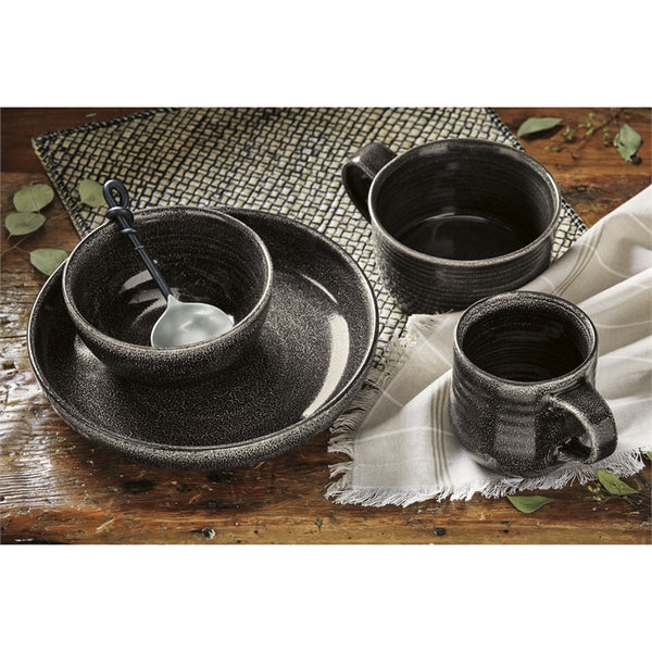 Black Loft Reactive Glaze Soup Mugs, Set of 4