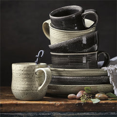 Black Loft Reactive Glaze Soup Mugs, Set of 4