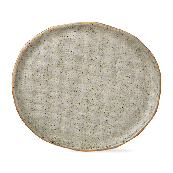 Matte Reactive Speckle Texture Glaze Platter, Beige