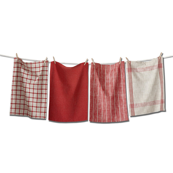 Canyon Woven Dishtowels, Set of 4, Red Multi