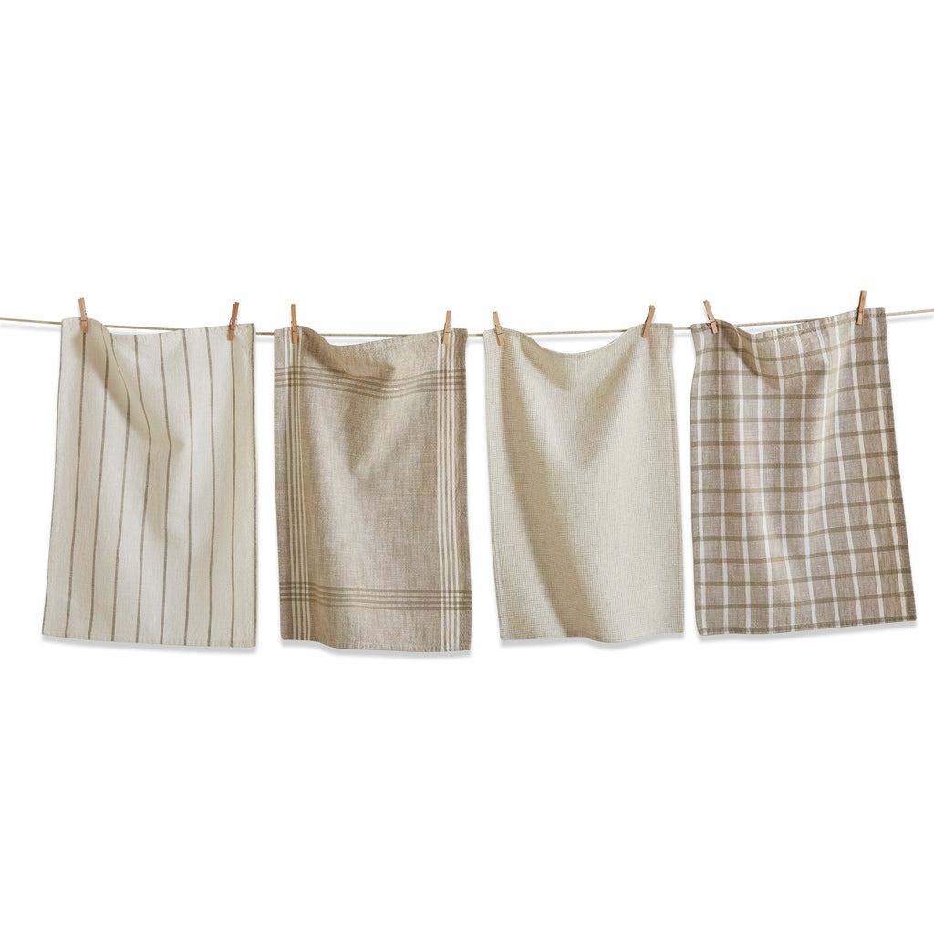 Canyon Woven Dishtowels, Set of 4, White Multi