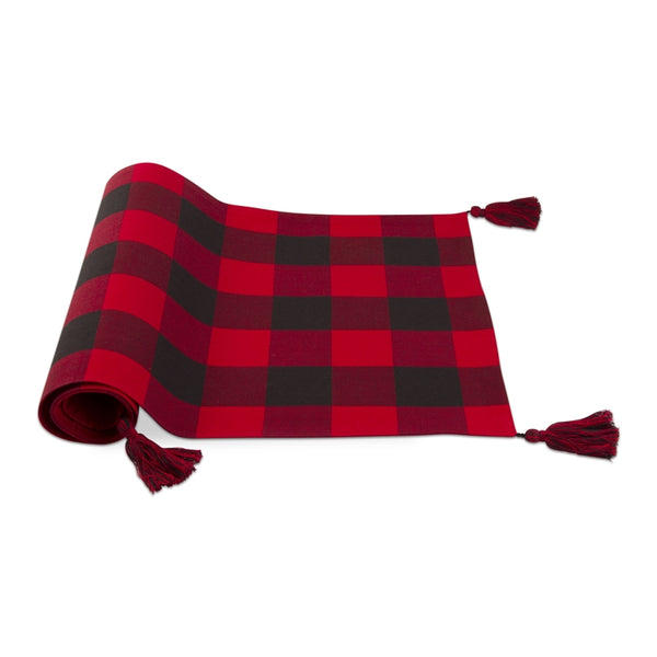 Buffalo Check Runner With Tassels