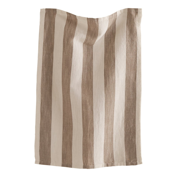 Tag Linen and Cotton Stripe Dishtowel, Gray