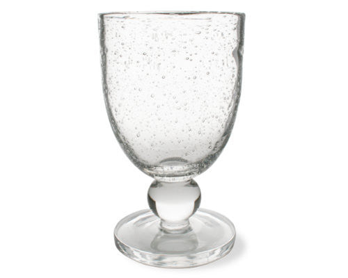 Clear Bubble Glass Goblet -Tag