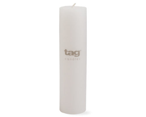 2" x 8" White Chapel Candle -Tag
