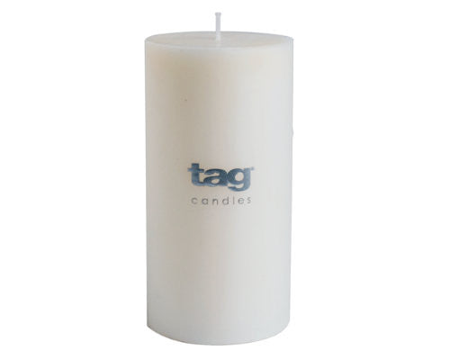 3" x 6" White Chapel Candle -Tag