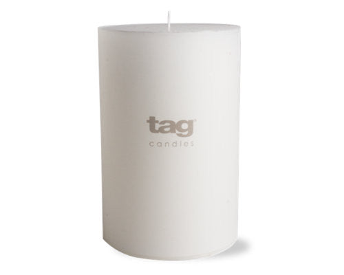 4" x 6" White Chapel Candle -Tag