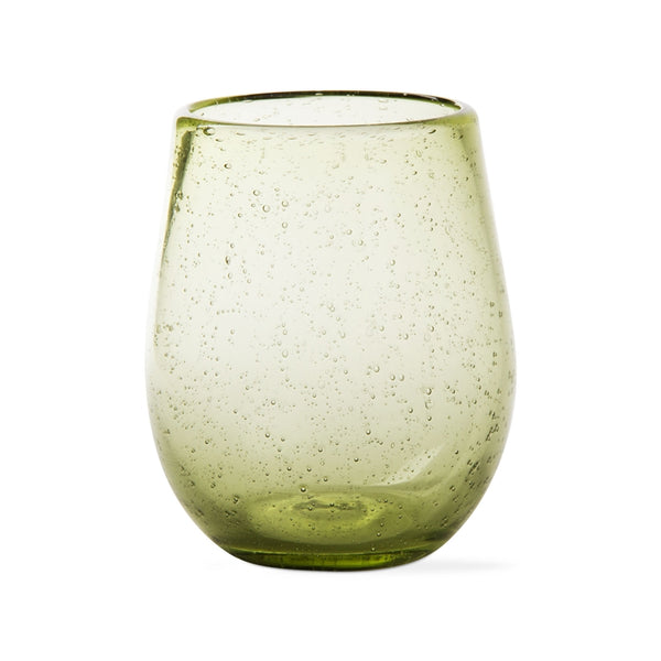 Foliage Bubble Glass Stemless Wine Glasses, Set of 6