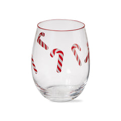Candy Cane Stemless Wine Glass